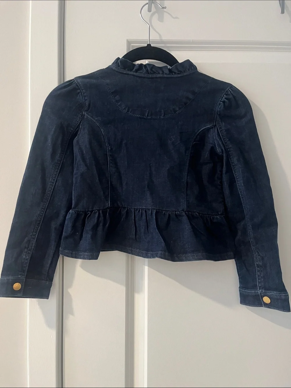 Janie and Jack Dark Navy Denim Ruffled Peplum Jacket